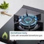Bosch Series 6 75cm 5 Burner Gas Hob - Black Glass