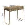 Solid Wood Office Desk with Curved Gold Legs - Piper