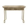 Solid Wood Office Desk with Curved Gold Legs - Piper