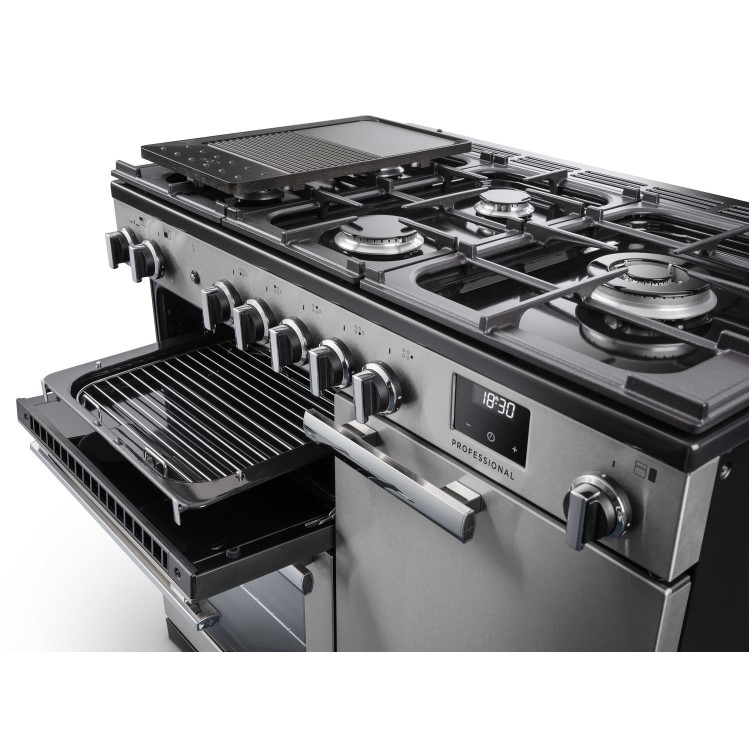 Rangemaster Professional 100cm Dual Fuel Range Cooker - Stainless Steel