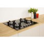 Indesit 59cm Gas On Glass 4 Burner Gas Hob - Black