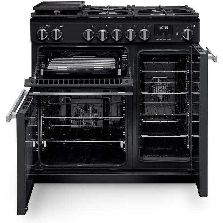 Rangemaster Professional 90cm Dual Fuel Range Cooker - Charcoal Black