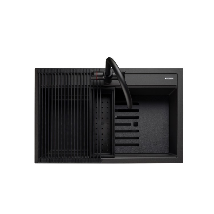 Rangemaster Prato Single Bowl Inset Black Granite Kitchen Sink