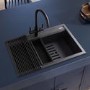 Rangemaster Prato Single Bowl Inset Grey Granite Kitchen Sink