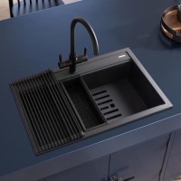 Rangemaster Prato Single Bowl Inset Grey Granite Kitchen Sink