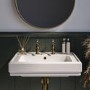 GRADE A1 - White Wall Hung Basin with 2 Tap Holes 583mm - Park Royal