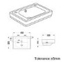 GRADE A1 - White Wall Hung Cloakroom Basin with 2 Tap Holes 450mm - Park Royal