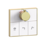 GRADE A1 - Brushed Brass Push Button 3 Outlet Concealed Mixer Shower Valve With Glass Front - Priya