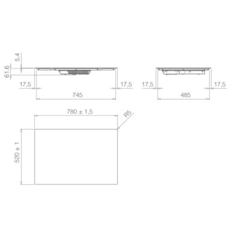 Elica Primis 80cm 4 Zone Induction Hob