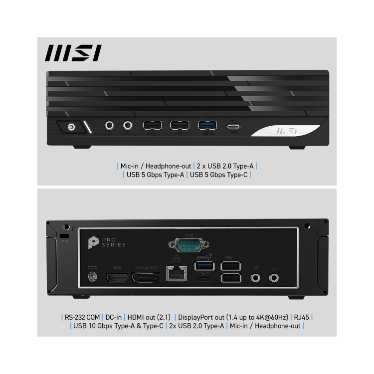Refurbished MSI PRO DP21 14M SFF Intel Core i5 14400 16GB RAM 512GB SSD Windows 11 Pro Mini PC