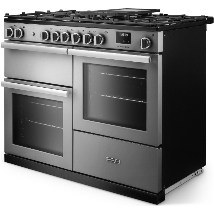 Rangemaster Professional 110cm Dual Fuel Range Cooker - Stainless Steel