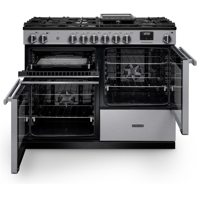 Rangemaster Professional 110cm Dual Fuel Range Cooker - Stainless Steel