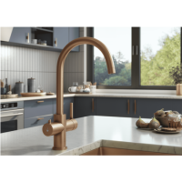 Brushed Bronze 3 in 1 Instant Boiling Hot Kitchen Mixer Round Tap with 3L Boiler - Pronto Vesta
