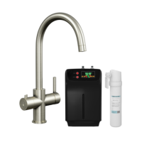 Nickel 3 in 1 Instant Boiling Hot Kitchen Mixer Tap with 3L Boiler and Filter - Pronto Vesta