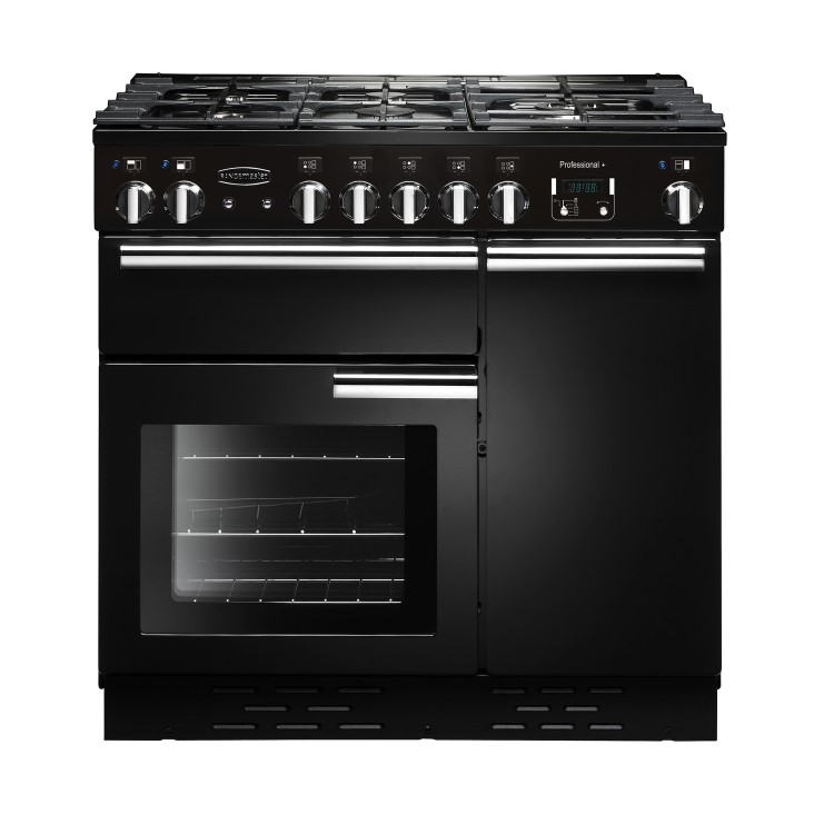 Rangemaster Professional Plus 90cm Dual Fuel Range Cooker - Black