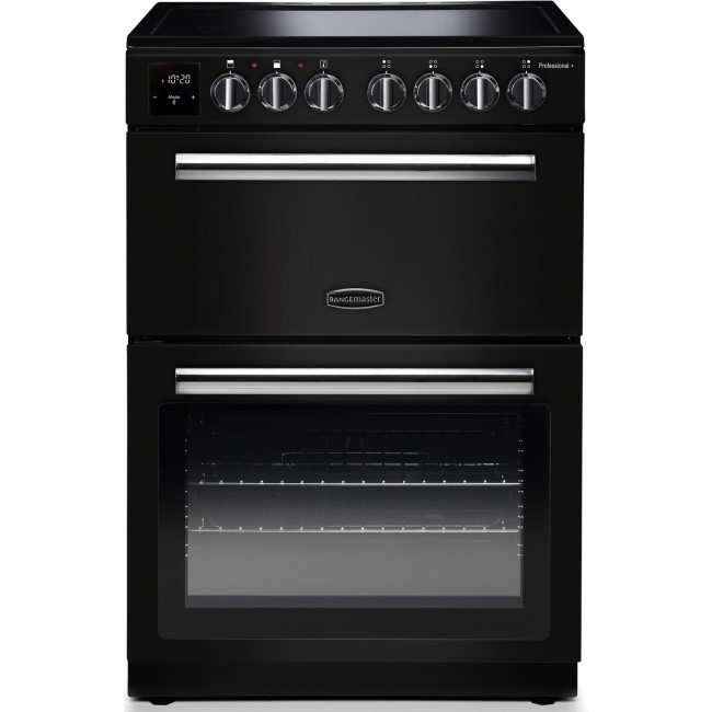 Rangemaster Professional Plus 60cm Electric Cooker - Black and Chrome