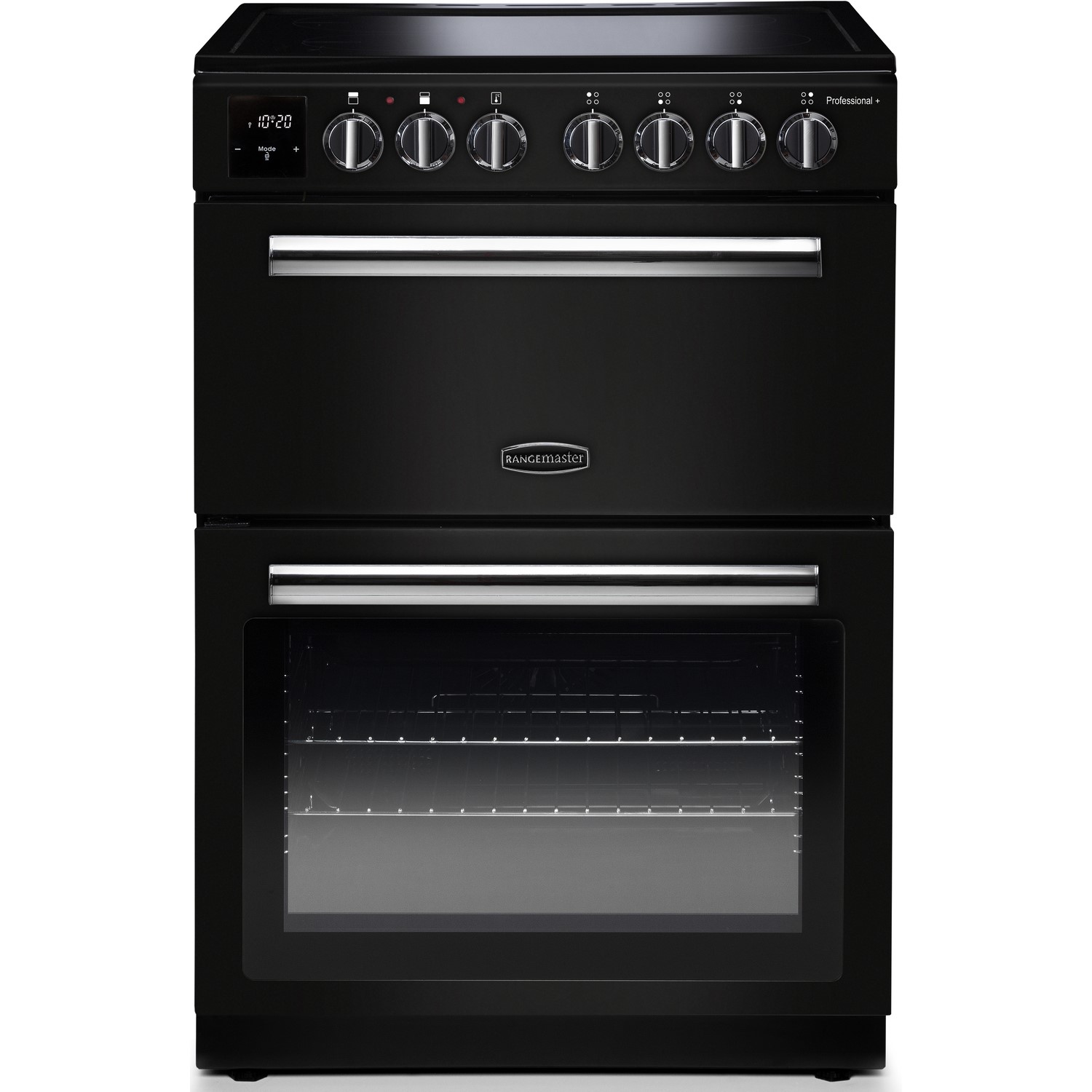 Rangemaster Professional Plus 60cm Electric Cooker with Ceramic Hob - Black and Chrome