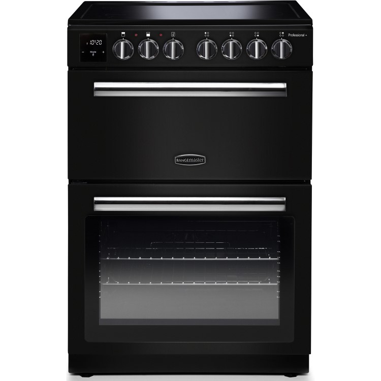 Refurbished Rangemaster Professional Plus PROPL60ECBLC 60cm Electric Cooker Black and Chrome