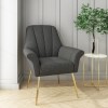 Dark Grey Linen Armchair with Gold Legs - Contemporary - Paris