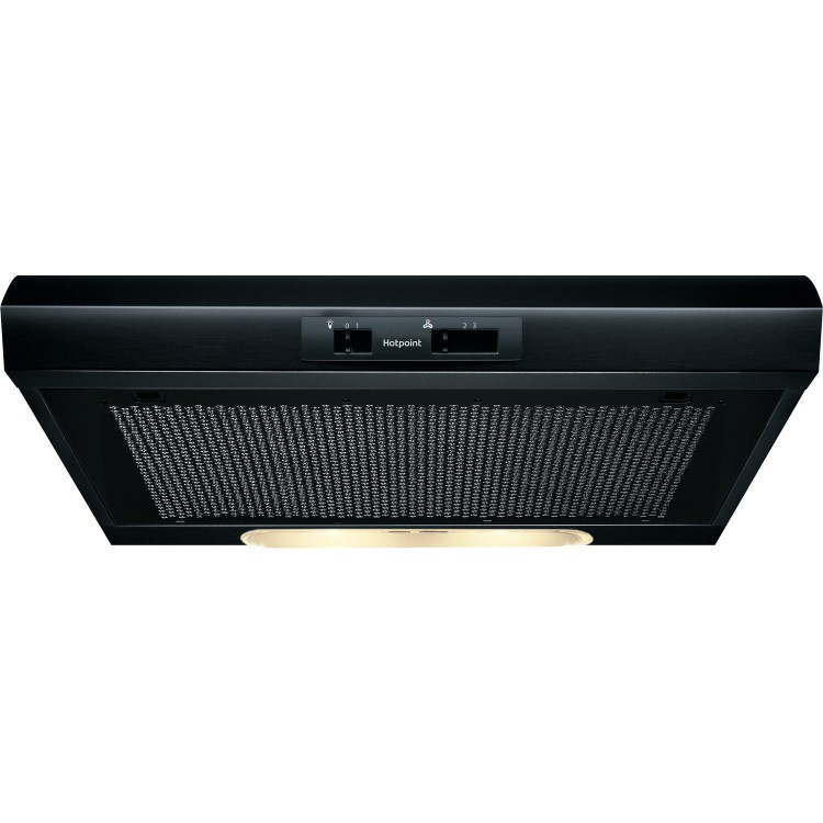 Hotpoint 60cm Visor Cooker Hood - Black