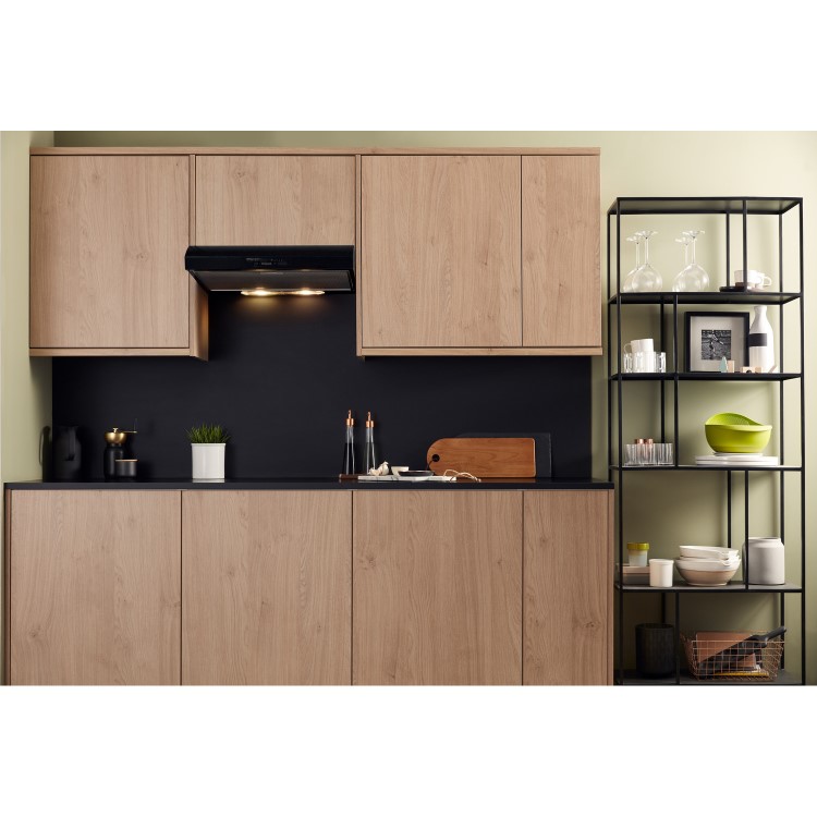 Hotpoint 60cm Visor Cooker Hood - Black