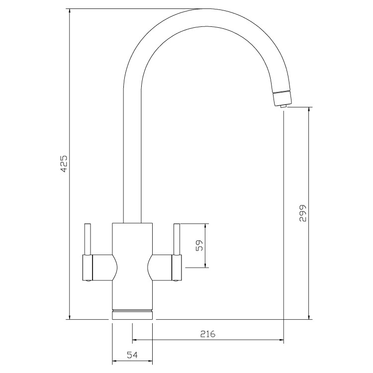 1810 Sink Company Brushed Steel Single Lever Aerated Mixer Kitchen Tap - Pronteau