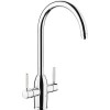 Abode Chrome Twin Lever 4 in 1 Instant Hot &amp; Filtered Water Kitchen Tap - Pronteau