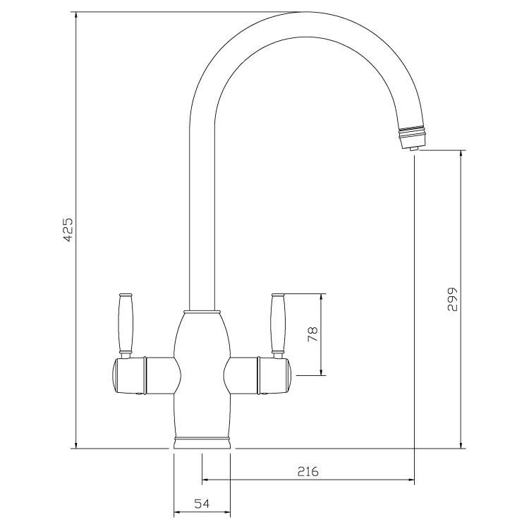 Abode Chrome Twin Lever 4 in 1 Instant Hot & Filtered Water Kitchen Tap - Pronteau