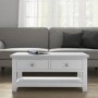 GRADE A2 - Pure White Soild Wood Coffee Table with Storage