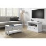 GRADE A2 - Pure White Soild Wood Coffee Table with Storage