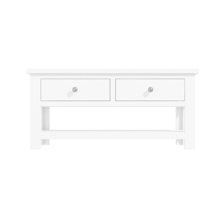 GRADE A2 - Pure White Soild Wood Coffee Table with Storage