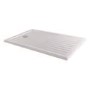 GRADE A1 - 1300x800mm Walk-In Rectangular Shower Tray 40mm with Drying Area - White Stone Resin - Purity
