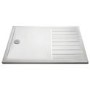 ALMOST PERFECT - 1400x900mm Walk-In Rectangular Shower Tray 40mm with Drying Area - White Stone Resin - Purity