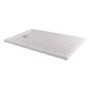 ALMOST PERFECT - 1400x900mm Walk-In Rectangular Shower Tray 40mm with Drying Area - White Stone Resin - Purity