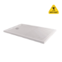 ONLY OPENED - 1700x800mm Anti-Slip Walk-In Rectangular Shower Tray 40mm with Drying Area - White Stone Resin - Purity