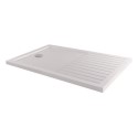 A1/PUR17080 ONLY OPENED - 1700x800mm Walk-In Rectangular Shower Tray with Drying Area - White Stone Resin - Purity