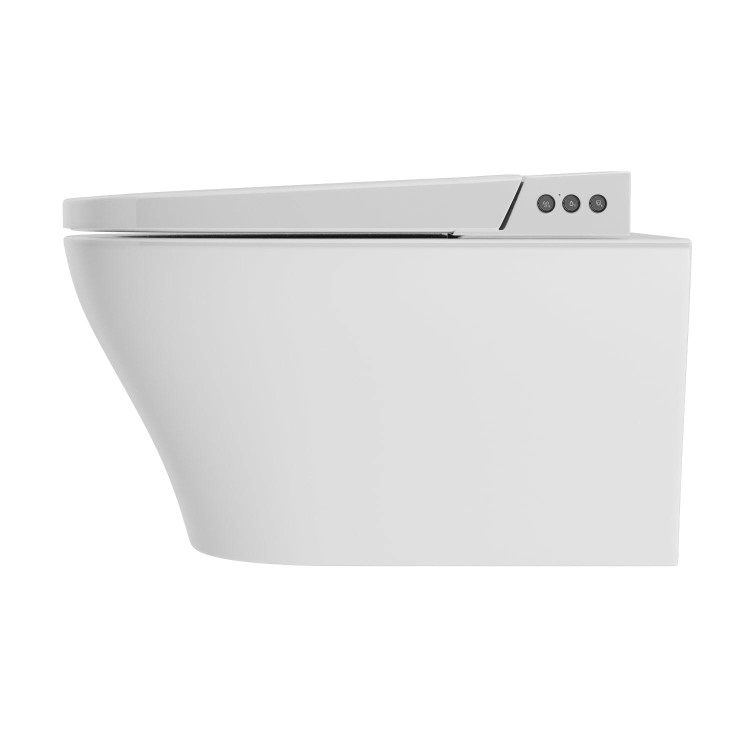 Wall Hung Smart Bidet Japanese Toilet with Heated Seat & Brushed Bronze Pneumatic Flush Plate, 1168mm Frame & Cistern - Purificare