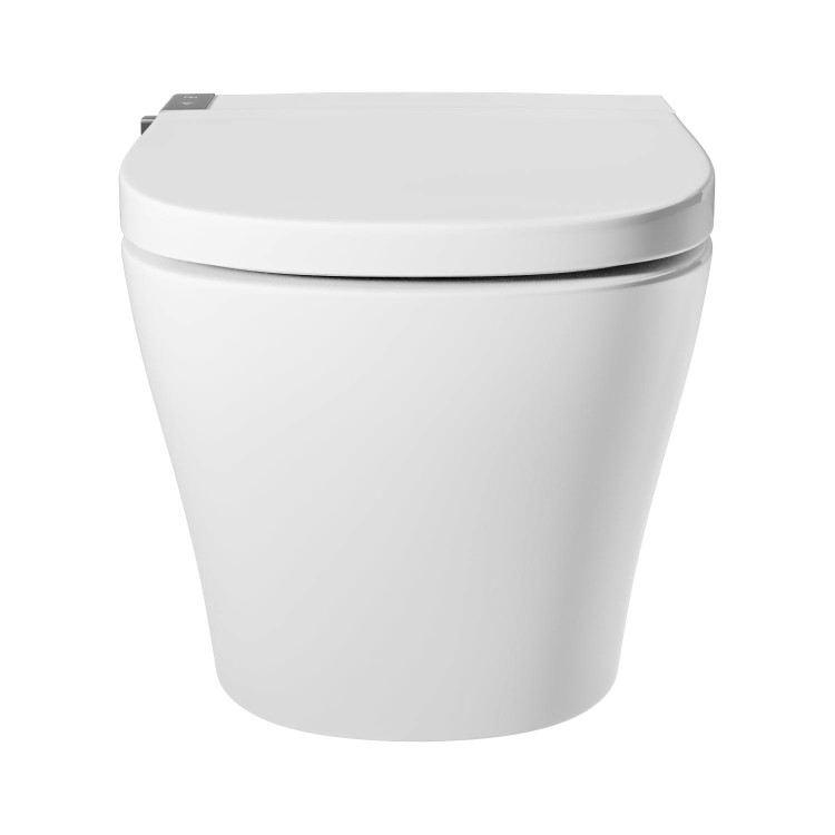 Wall Hung Smart Bidet Japanese Toilet with Heated Seat & Brushed Bronze Pneumatic Flush Plate, 1168mm Frame & Cistern - Purificare