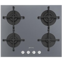 Refurbished Smeg Cucina PV264S 60cm Gas on Glass 4 Burner Gas Hob Silver Mirrored Glass