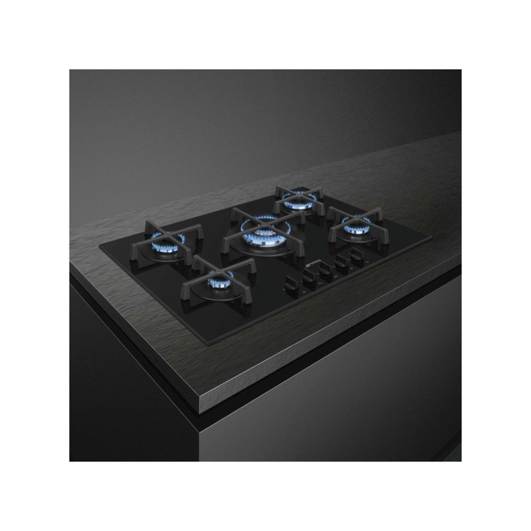 Refurbished Smeg PV275B Cucina 72cm Gas Hob Black