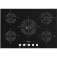 Smeg Cucina 72cm 4 Burner Gas-on-Glass Hob - Black