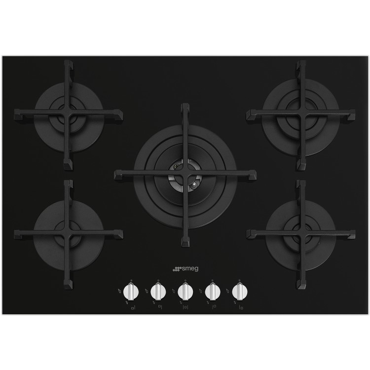 Smeg Cucina 72cm 4 Burner Gas-on-Glass Hob - Black