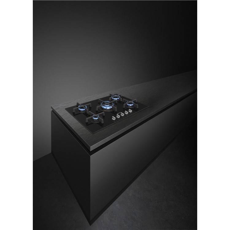 Smeg Cucina 72cm 4 Burner Gas-on-Glass Hob - Black