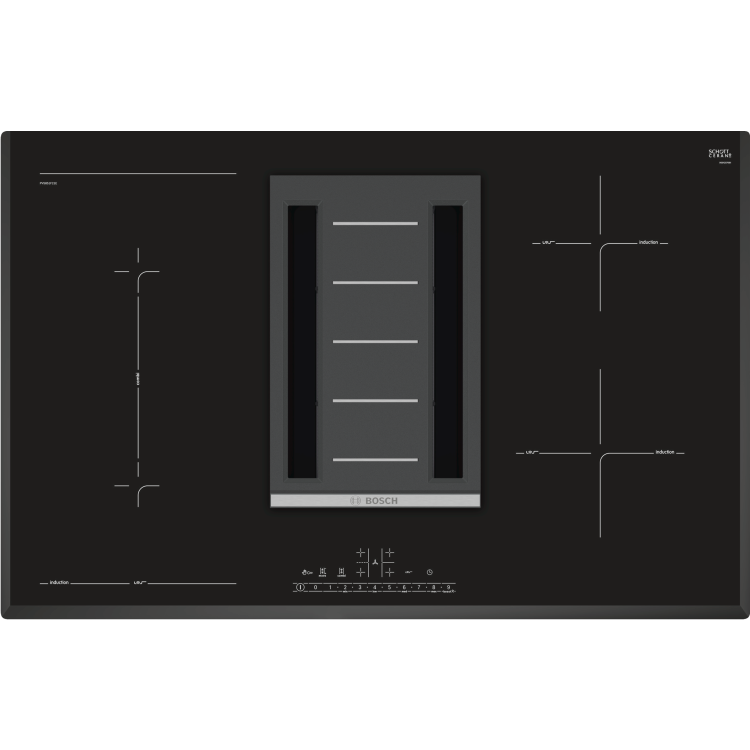Bosch PVS851F21E Serie 6 80cm Venting Induction Hob - Black