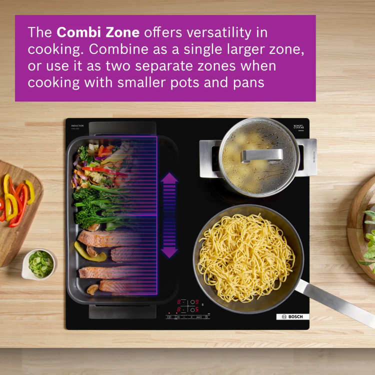 Bosch Series 4 60cm 4 Zone Induction Hob with CombiZone