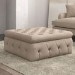 Large Beige Fabric Storage Footstool - Payton