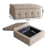 Large Beige Fabric Storage Footstool - Payton