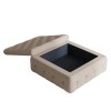 Large Beige Fabric Storage Footstool - Payton