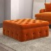 Large Orange Velvet Storage Footstool - Payton