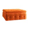Large Orange Velvet Storage Footstool - Payton